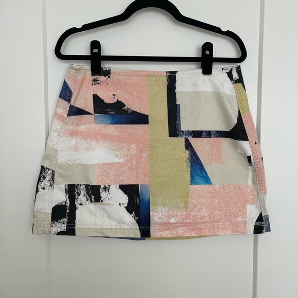 BDG Dresses & Skirts - BDG graphic print denim mini skirt multicolor